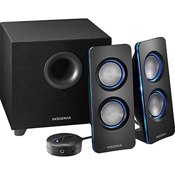 Insignia™ - NS-5004BT 2.1 Bluetooth Lighted Speaker System (3-Piece) - Black - Picture 3 of 8